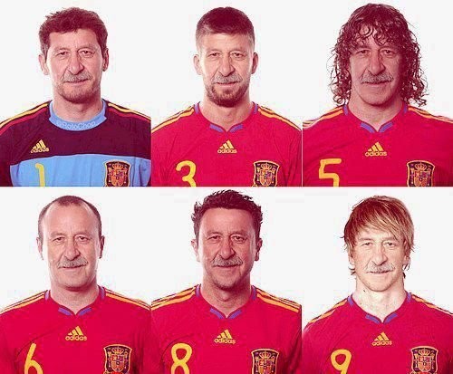 Các tuyển thủ Tây Ban Nha lúc về già...